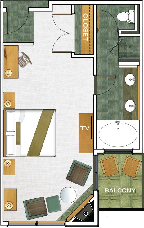 Beach Deluxe Rooms floorplan