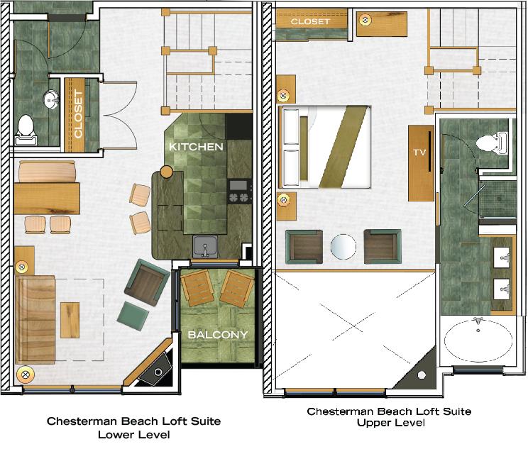 Chesterman Beach Loft floorplan