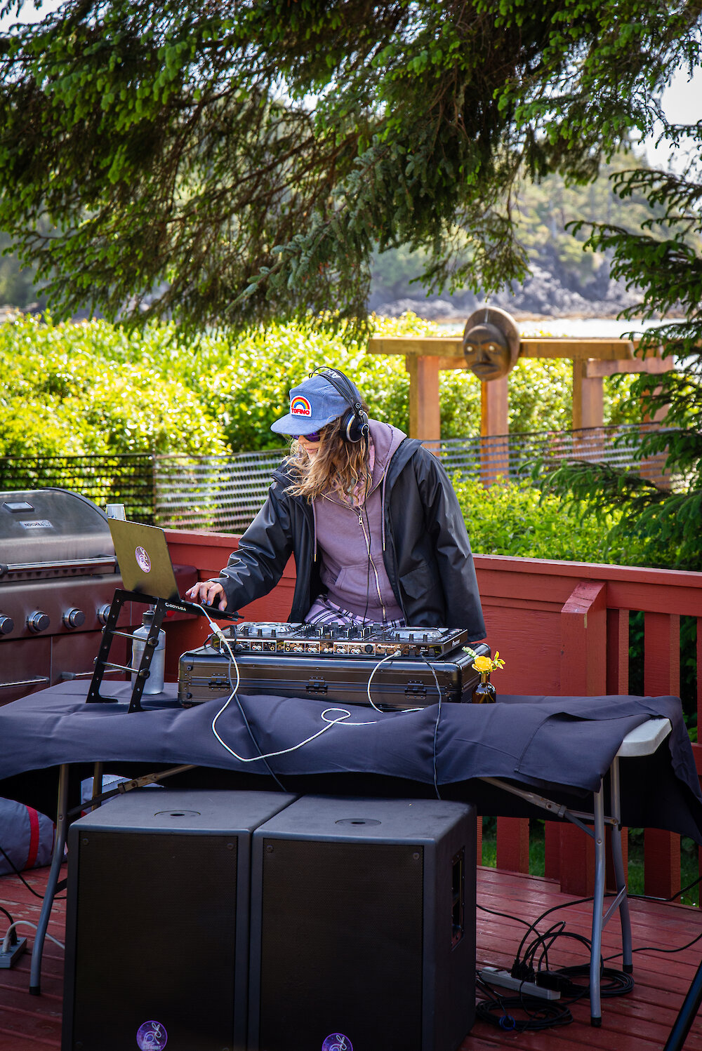 Person DJing an event